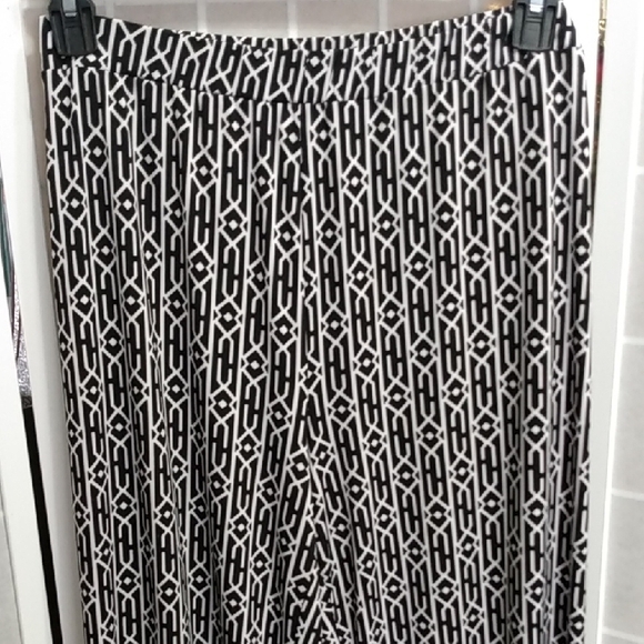 Susan Graver Geometric Print Wide Leg Stretch Palooza Pants Women's Size XL - Picture 3 of 10